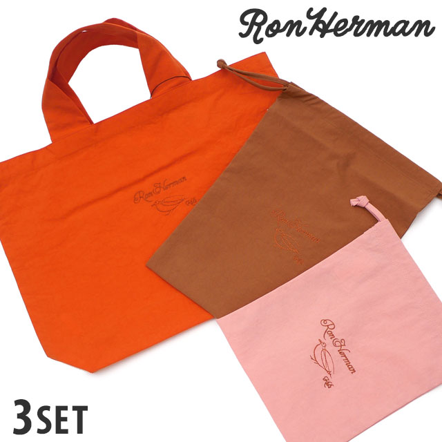 当店取扱い商品は全て本物 正規商品 Strong 新作バッグ 小物 ブランド雑貨 Ron 100 安心保証 新作 Cliff メンズ Herman Lesson Edge Strong Font Lesson ロンハーマン バッグ Font トートバッグ 巾着セット Ron Orange Brown Pink Color 000 ロンハーマン