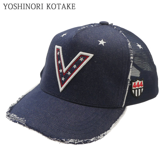 ヨシノリ コタケ メッシュ キャップ ネイビー ワッペン ゴルフ ダメージ加工 BEAMS GOLF（ビームス ゴルフ）【別注】YOSHINORI KOTAKE