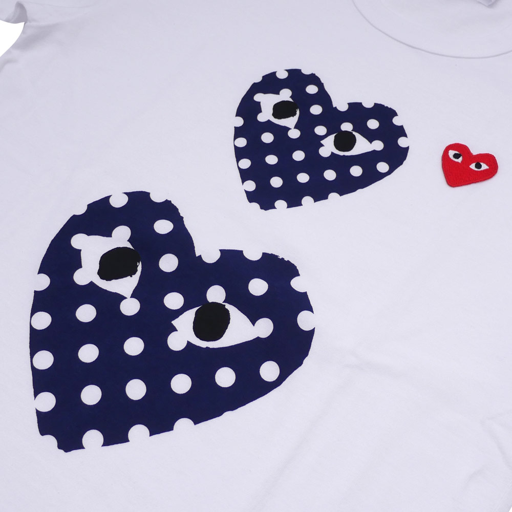 comme des garcons play polka dot heart tee