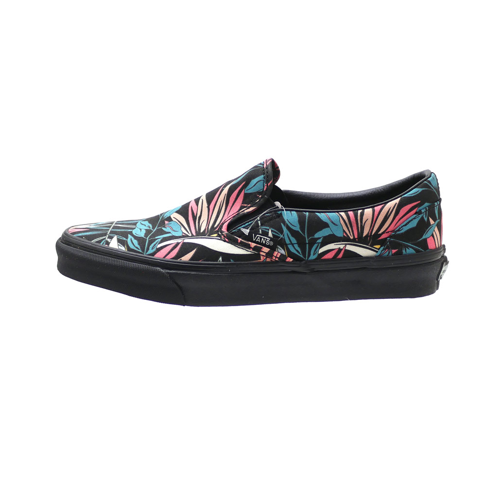 black floral slip on vans