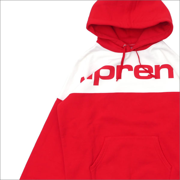 supreme blocked hoodie red