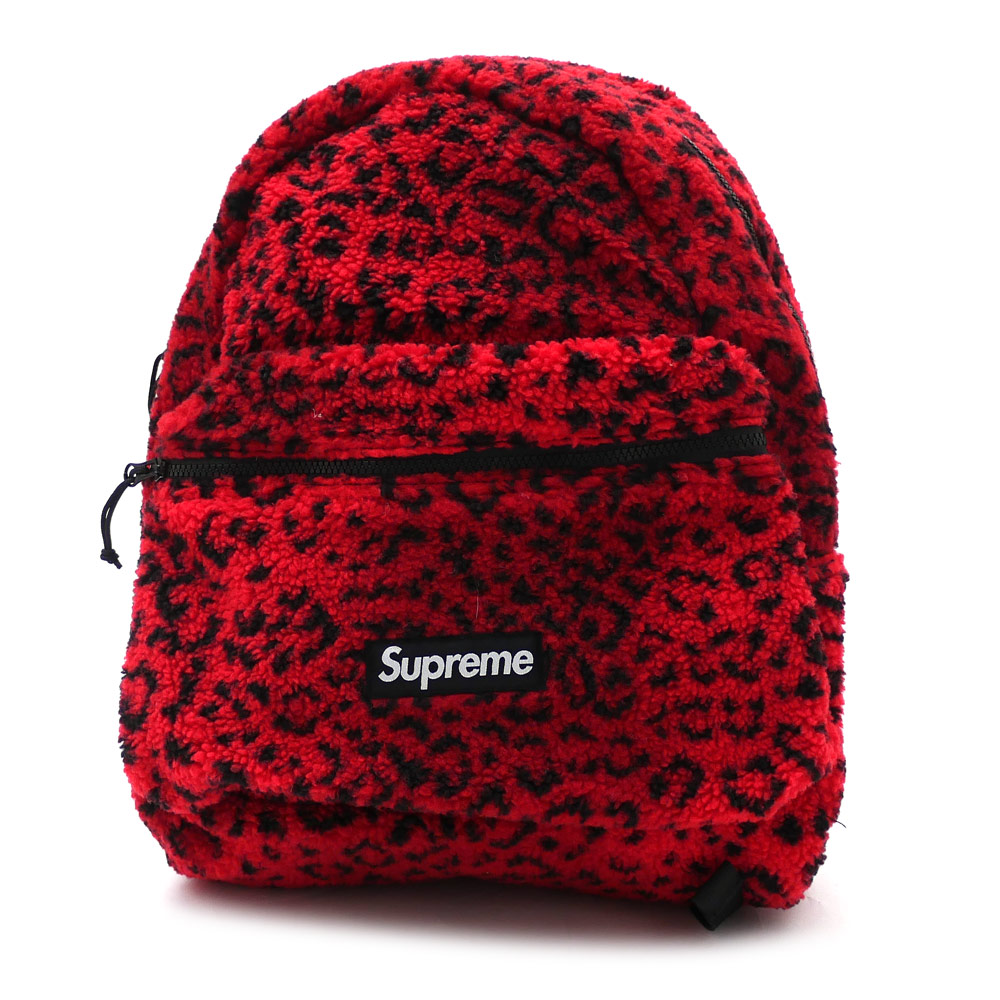 supreme red leopard backpack