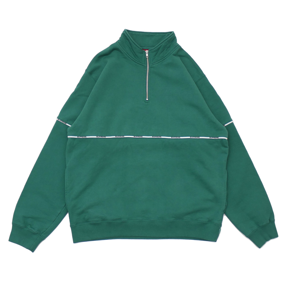 supreme logo piping half zip sweatshirt