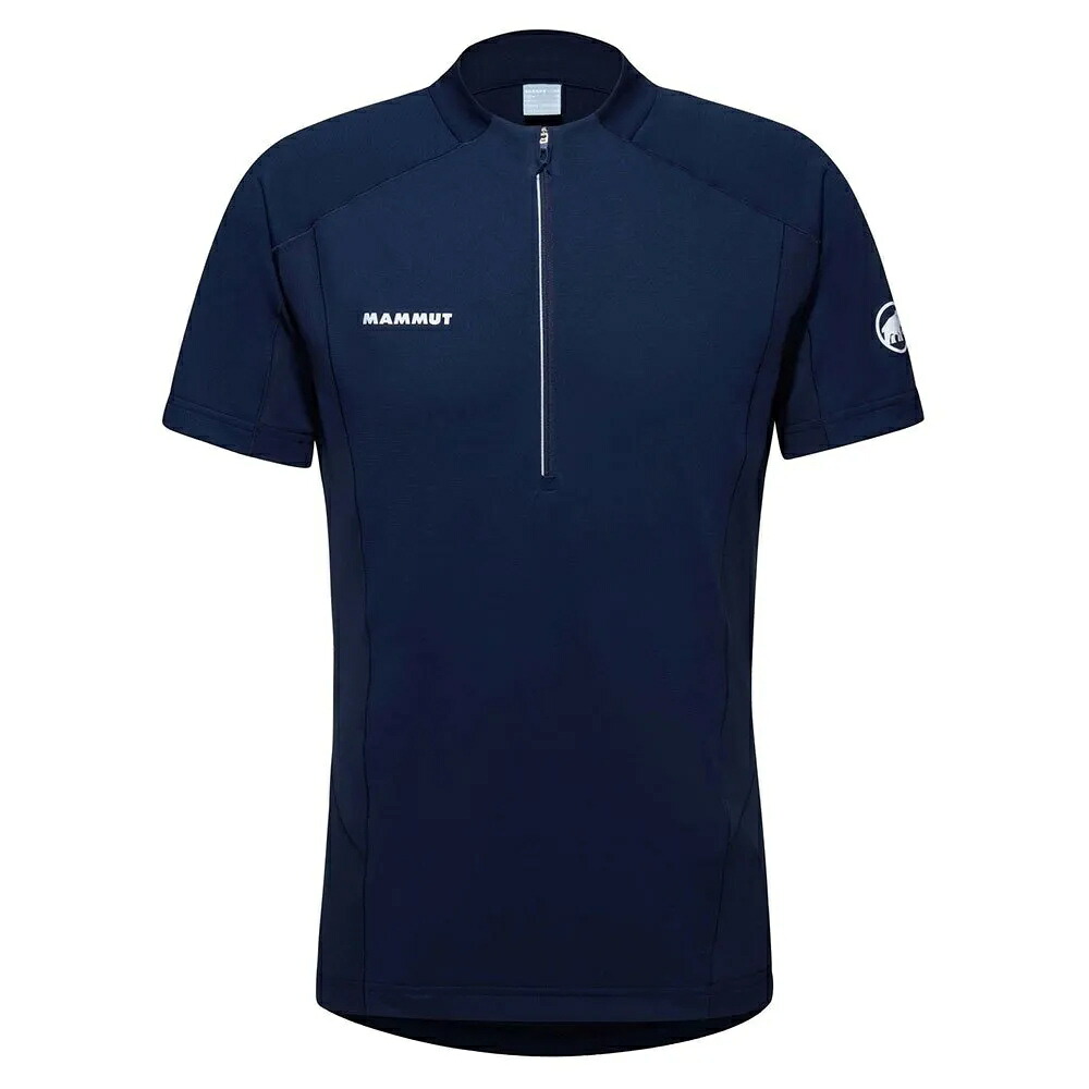 マムート エナジー ファーストレイヤー ジップ ショートスリーブ Tシャツ メンズ （ Marine ） | MAMMUT Aenergy FL Zip short sleeve T-shirt [t]｜クライムスワールド 店