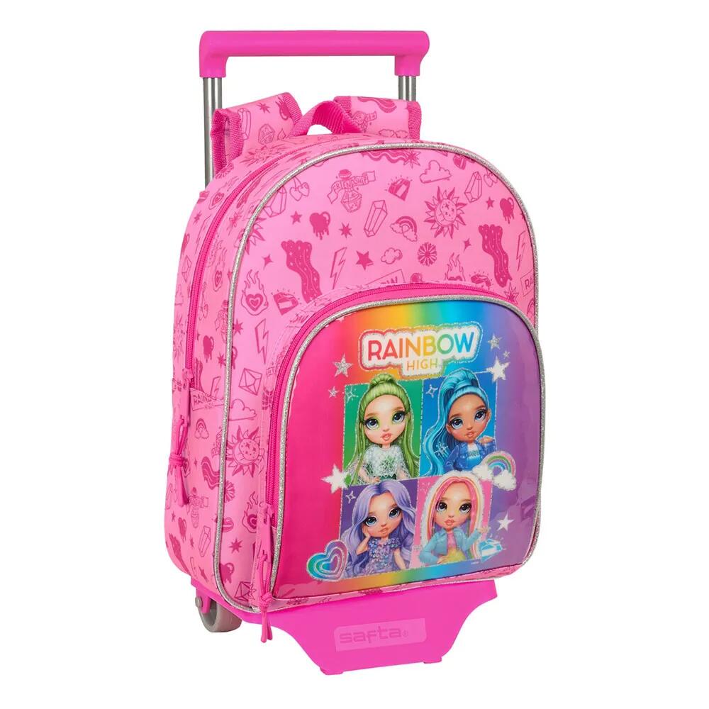 サフタ トロリー レインボー ハイ シャイン ホイールド バックパック （ Multicolor ） | SAFTA Trolley Rainbow High Shine Wheeled Backpack [t]