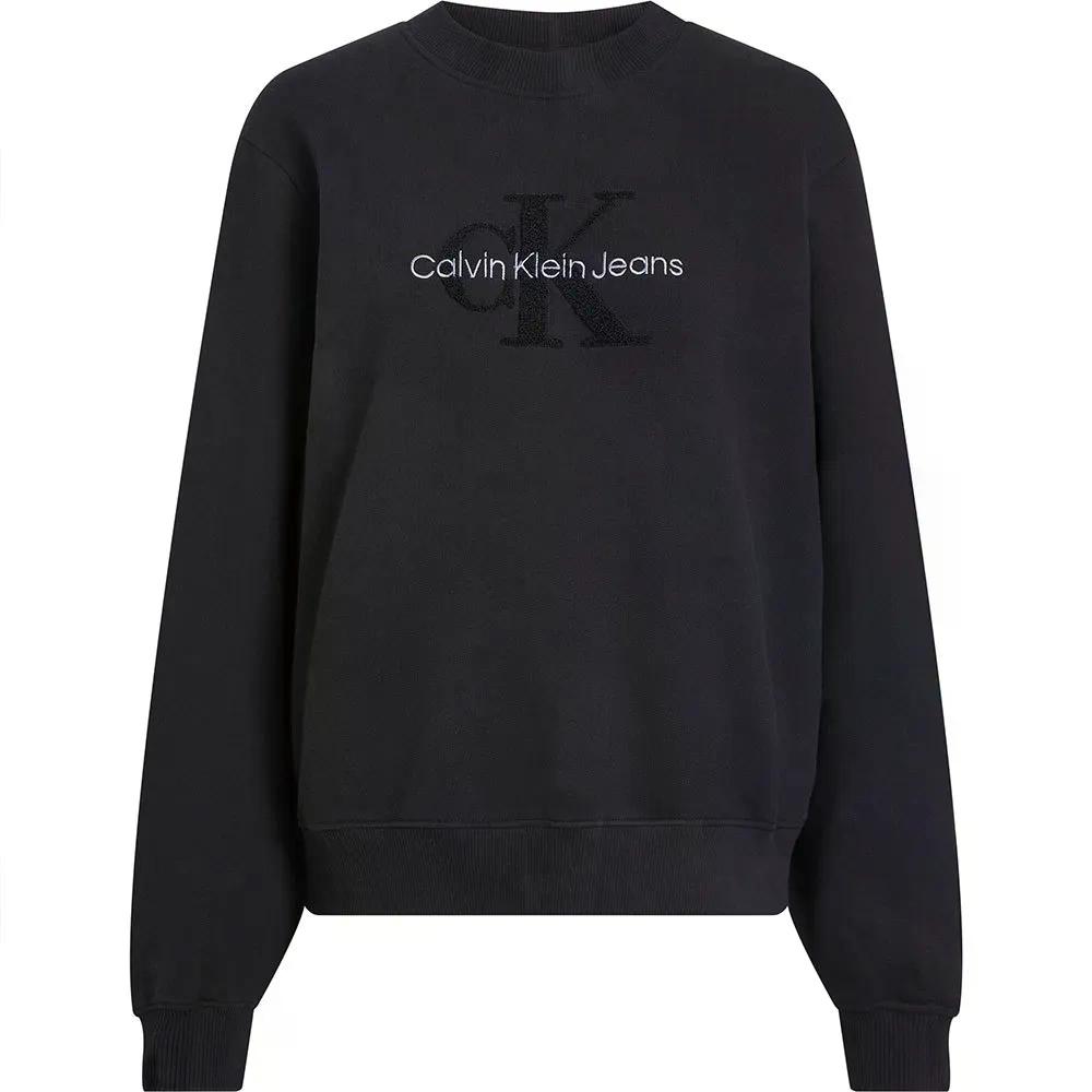 カルバン クラはたご屋 デニム シェニール モノロゴタイプ トレイナー （ CkBlack ） | CALVIN KLEIN JEANS Chenille Monologo sweatshirt  [t]