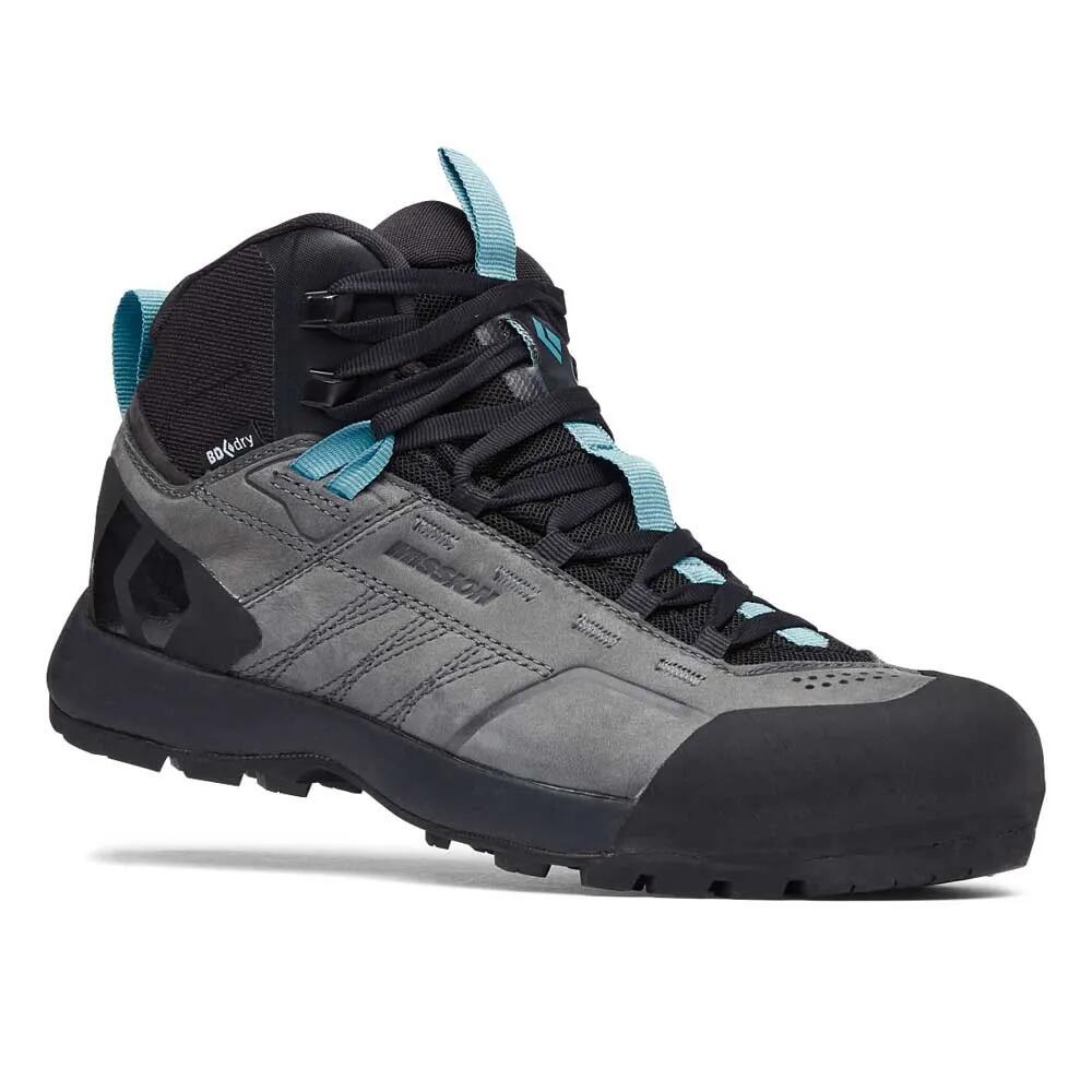 黒いこと金剛石 布教活動 なめし革 ミッド WP 取りかかる シューズ レディース （ Coastal Blue ） | BLACK DIAMOND Mission Leather Mid WP approach shoes Women [t]