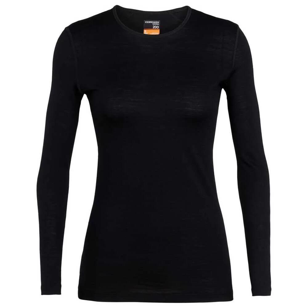 アイスブレーカー 200 オアシス クルー メリノ ロング スリーブ ベース レイヤー レディース （ Black ） | ICEBREAKER 200 Oasis Crew Merino Long sleeve base layer Women [t]