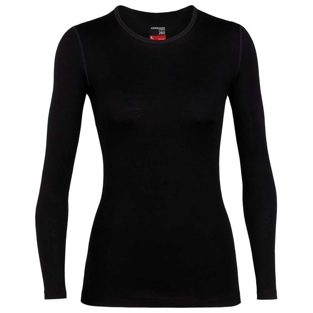 アイスブレーカー 260 テック クルー メリノ ロング スリーブ ベース レイヤー レディース （ Black ） | ICEBREAKER 260 Tech Crew Merino Long sleeve base layer Women [t]