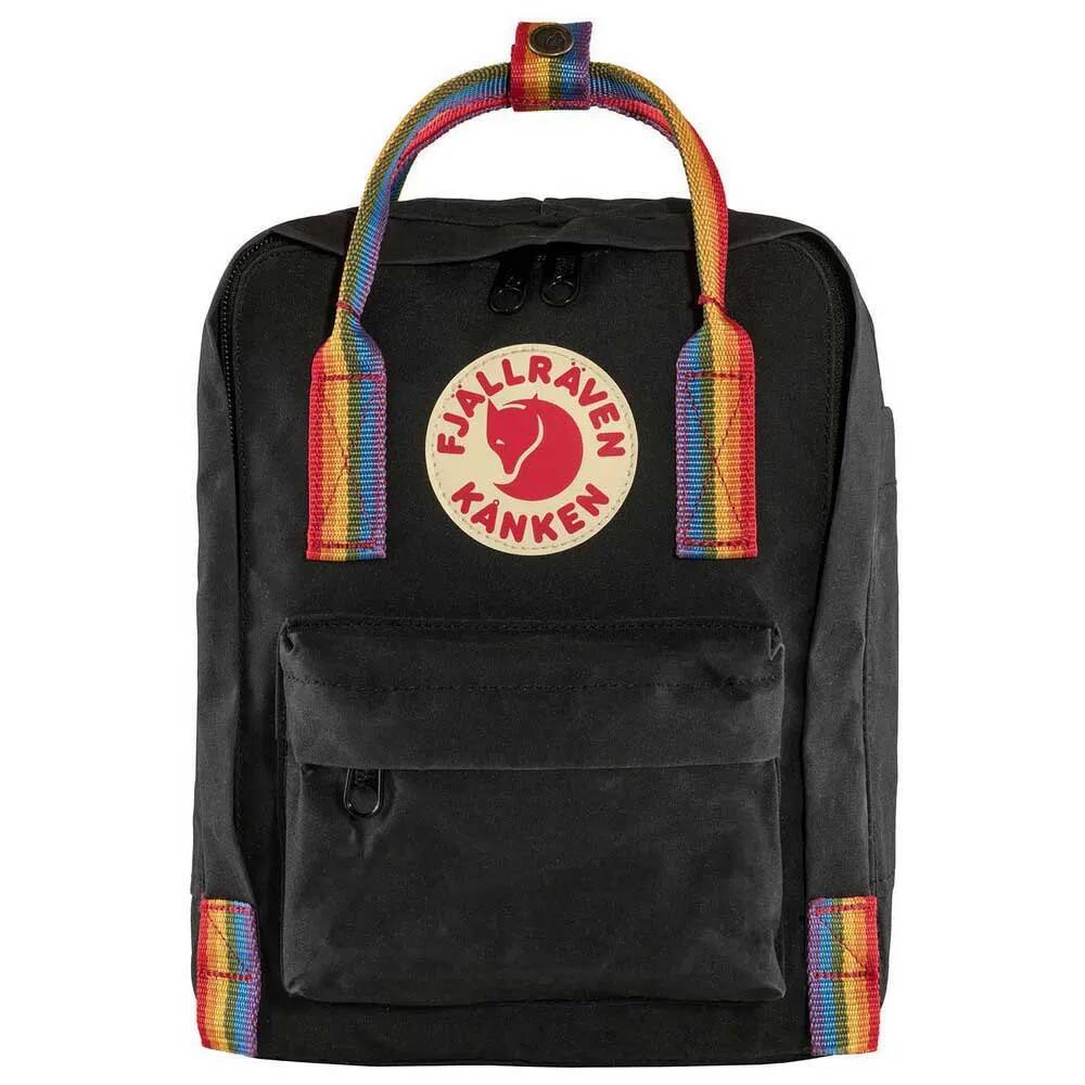 フェールラーベン カンケン 虹霓 ミニ 7L うしろ側容器に並べる （ Black/RainbowPattern ） | Fjallraven Kanken Rainbow Mini 7L  backpack  [t]