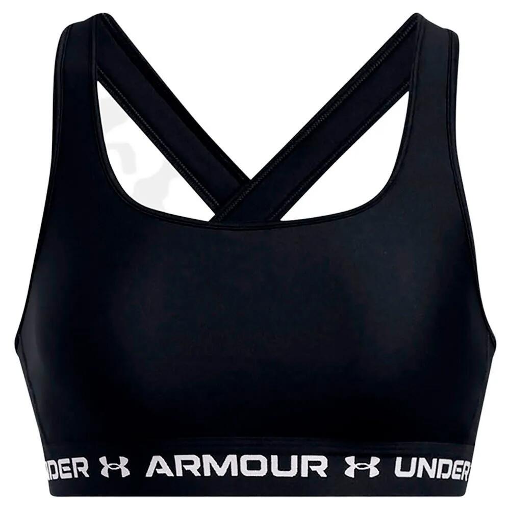 アンダーアーマー クロスバック ミディアム サポート スポーツ トップ （ Black/Black/White ） | UNDER ARMOUR Crossback medium support sports top [t]
