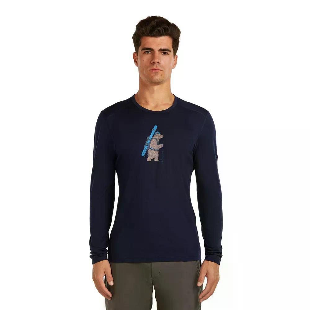 ICEBREAKER Merino 200 Oasis Crewe Bear Tour 長袖ベースレイヤー （ MidnightNavy ）  [t]