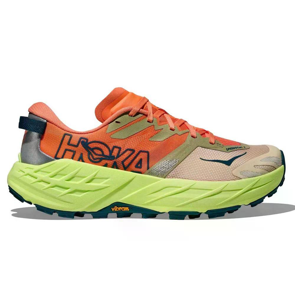 ホカ スピードゴート 7 トレイルランニングシューズ レディース （ Persimmon/NeonYuzu ） | HOKA Speedgoat 7 Trail Running Shoes Women  [t]