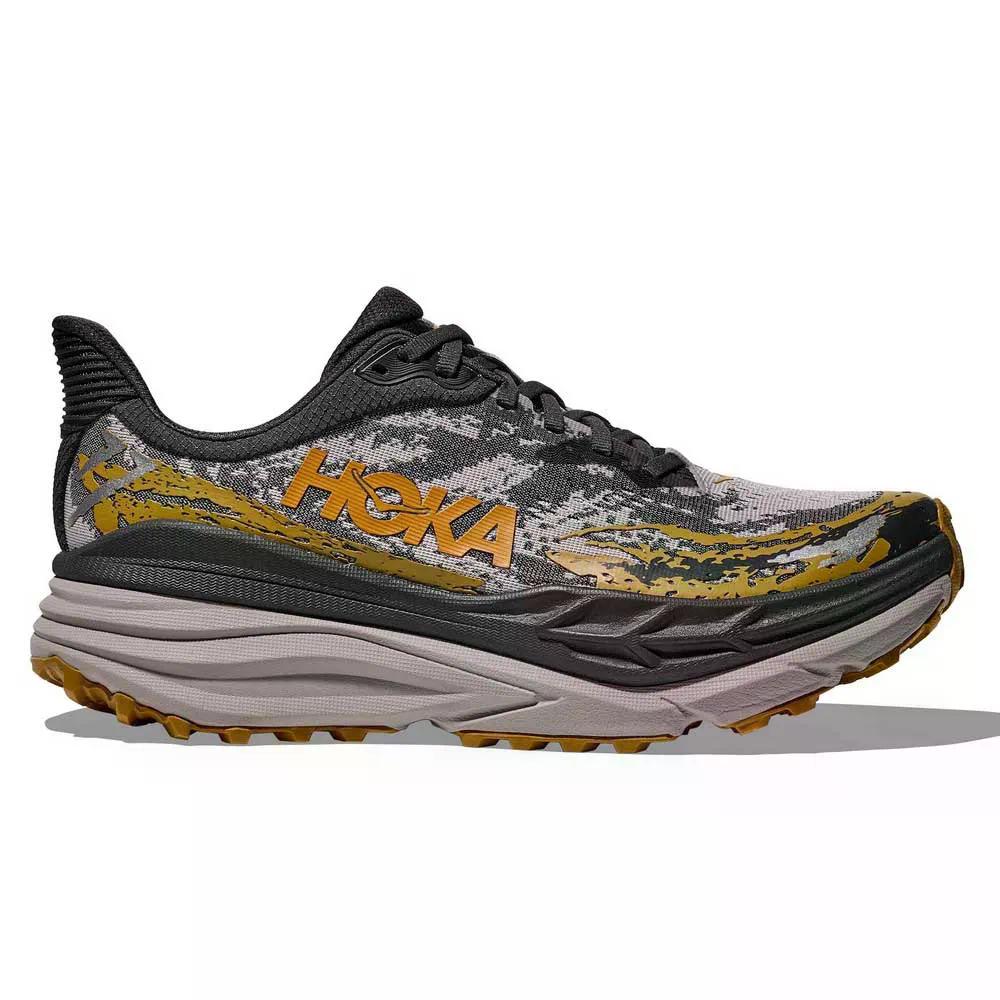 ホカ スティンソン 7 トレイルランニングシューズ （ Black/Cement/MushroomTone ） | HOKA Stinson 7 Trail Running Shoes  [t]