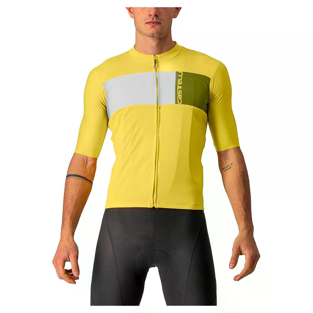 カステリ 労働者階級ロゴタイプ 7 遊撃手捩り プルオーバー （ PassionFruit/Ivory/AvocadoGreen ） | CASTELLI Prologo 7 short sleeve jersey  [t]