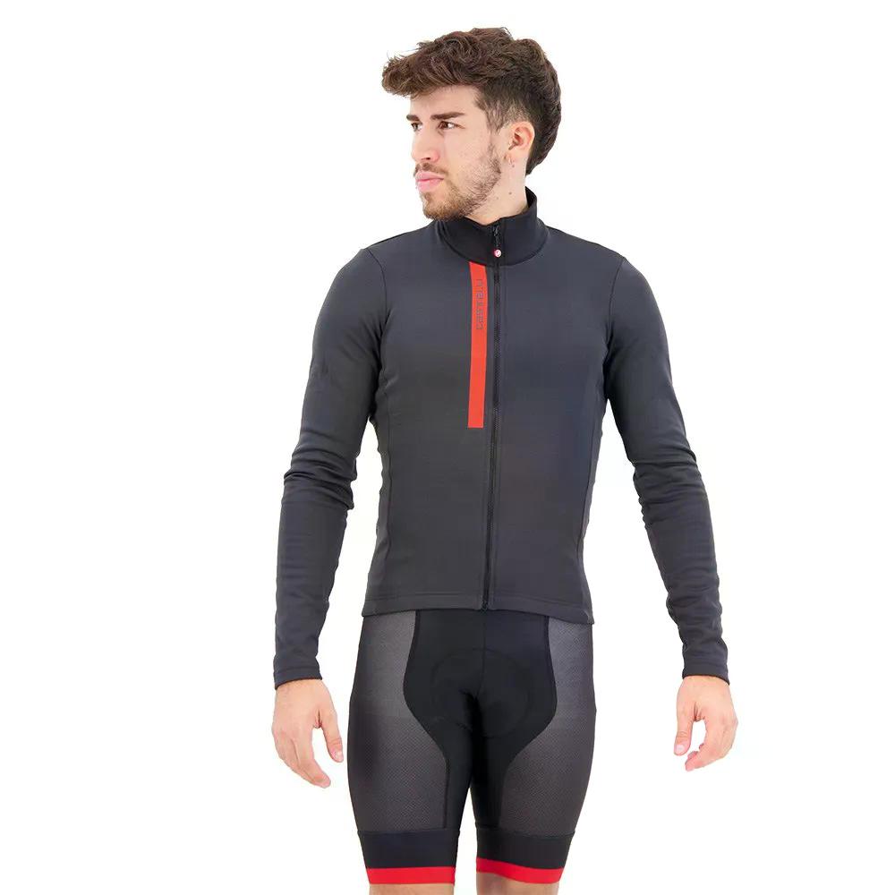 カステリ エントラータ サーマル ロング捩り プルオーバー （ Black/Red ） | CASTELLI Entrata Thermal long sleeve jersey  [t]