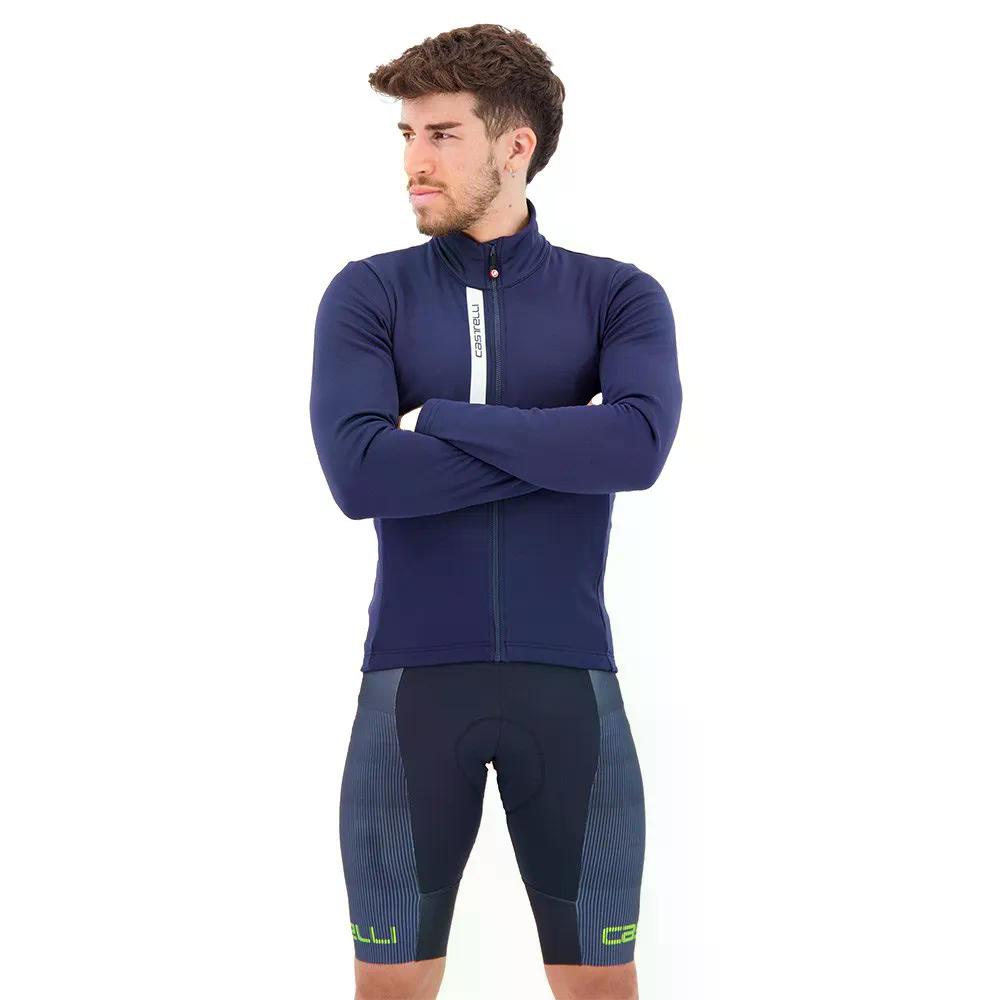 カステリ エントラータ サーマル 遊撃手捩り プルオーバー （ Blue/Silver ） | CASTELLI Entrata Thermal short sleeve jersey  [t]