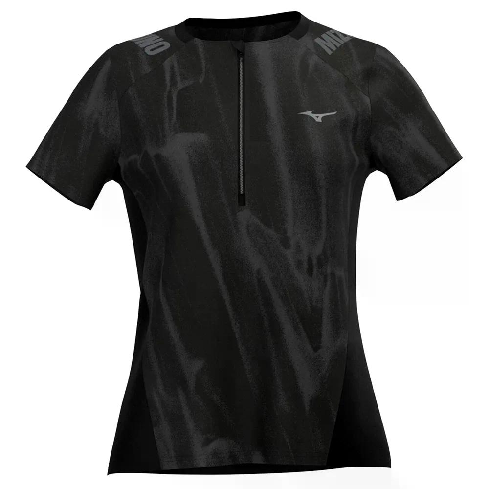 ミズノ トレイル グラフィック ショートスリーブ Tシャツ レディース （ Black ） | MIZUNO Trail Graphic Short Sleeve T-Shirt Woman [t]｜クライムスワールド 店
