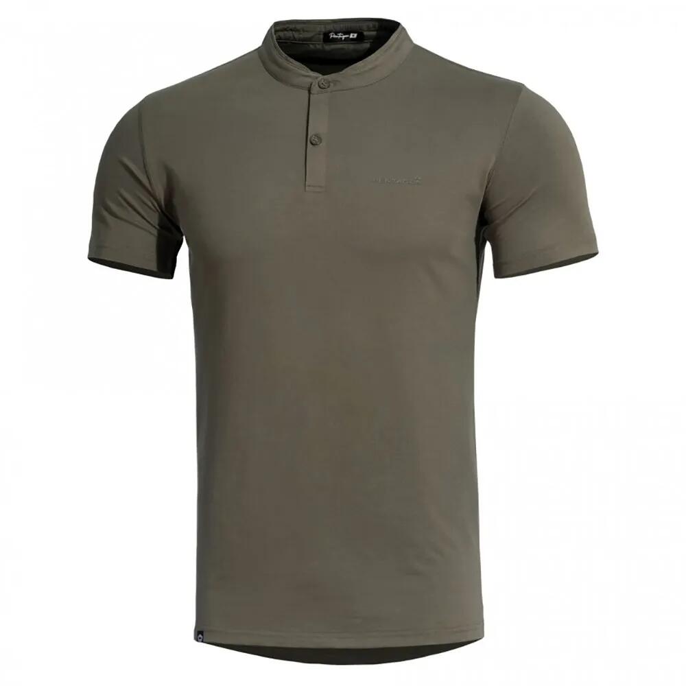 ペンタゴン ロミオ ヘンリー ショート スリーブ ティーシャツ （ RAL7013 ） | PENTAGON Romeo Henley short sleeve T-shirt [t]