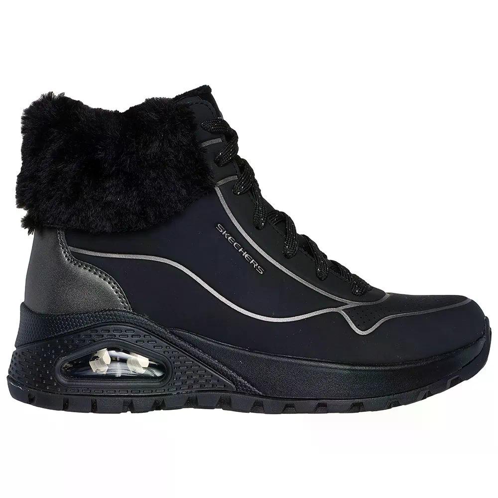 スケッチャーズ ウノ ラギッド スニーカー レディース （ BlackDurabuck/MetallicDuraleather/FauxFur ） | SKECHERS Uno Rugged Sneakers Woman  [t]
