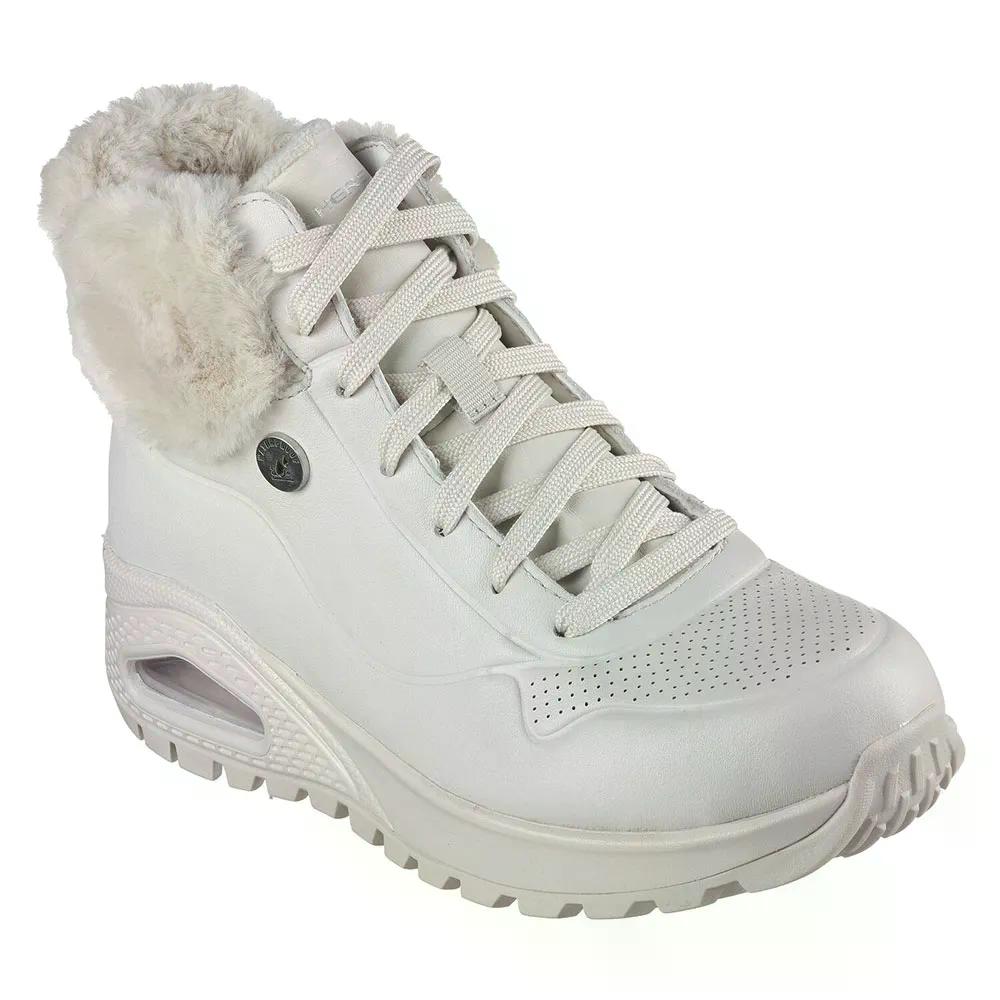 スケッチャーズ ウノ ラギッド 不良化 エア湖 2 スニーカー レディース （ OffWhiteLeather/FauxFur ） | SKECHERS Uno Rugged Fall Air 2 Sneakers Woman  [t]