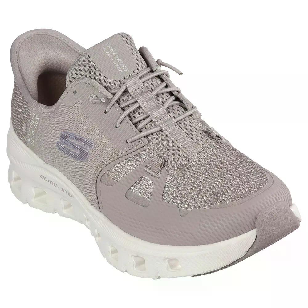 スケッチャーズ グライド 踏み段 労働者階級 スニーカー レディース （ TaupeMesh/SilverTrim ） | SKECHERS Glide-Step Pro Sneakers Woman  [t]