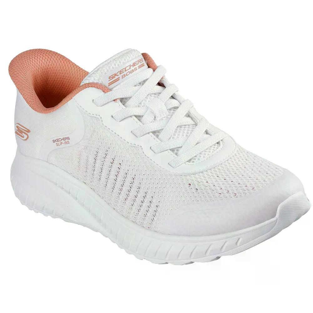 スケッチャーズ ボブス スクワッド 騒々しい混乱 ブリージー アワー スニーカー レディース （ WhiteEngineeredKnit ） | SKECHERS BOBS Squad Chaos Breezy Hour Sneakers Woman  [t]