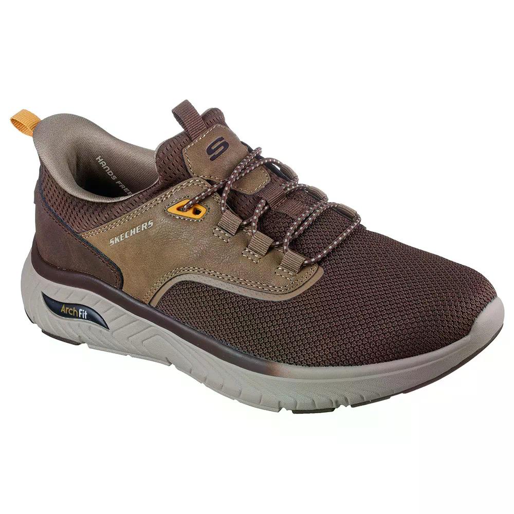スケッチャーズ アーチ形 填まる クロッサー チョーゼン スニーカー （ BrownKnittedMesh/Synthetic ） | SKECHERS Arch Fit Crosser Chozen Sneakers  [t]