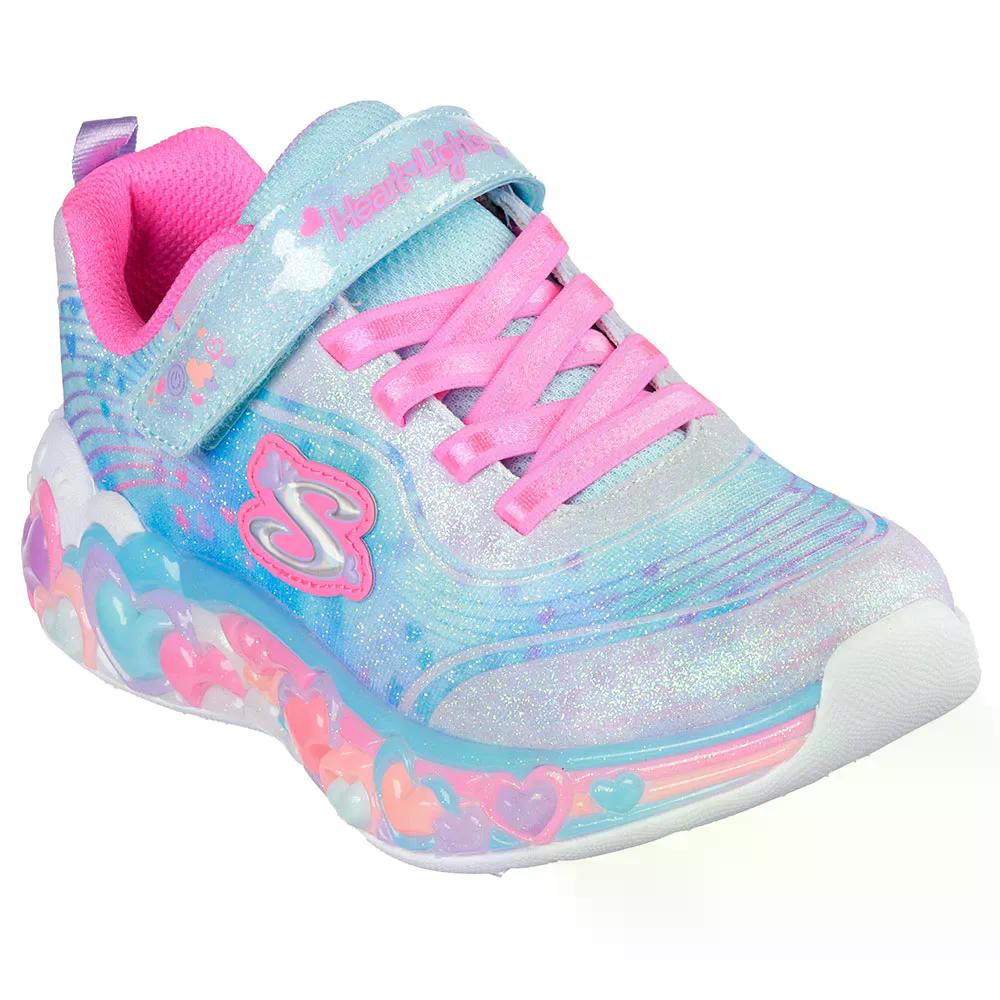 スケッチャーズ エターナル ハート ライツ キッズ スリッポン スニーカー （ LightBlueSparkleMesh/MultiTrim ） | SKECHERS 8,120円