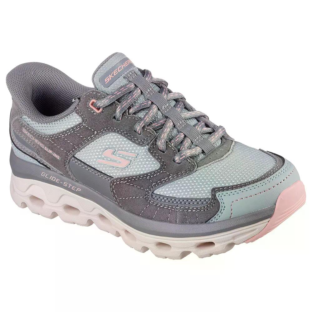 スケッチャーズ グライド ステップソール エデンの園 排球 スニーカー レディース （ GrayLeather/Synthetic/PinkTextile ） | SKECHERS
