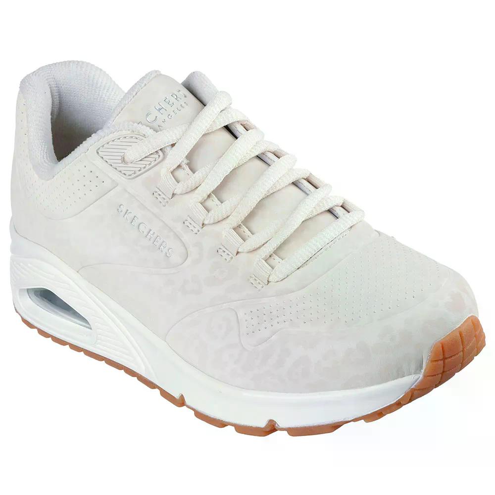 スケッチャーズ ウノ 猫 ニート スニーカー レディース （ OffWhiteLeopardPrintedDuraleather ） | SKECHERS Uno Kat Neato Sneakers Woman  [t]