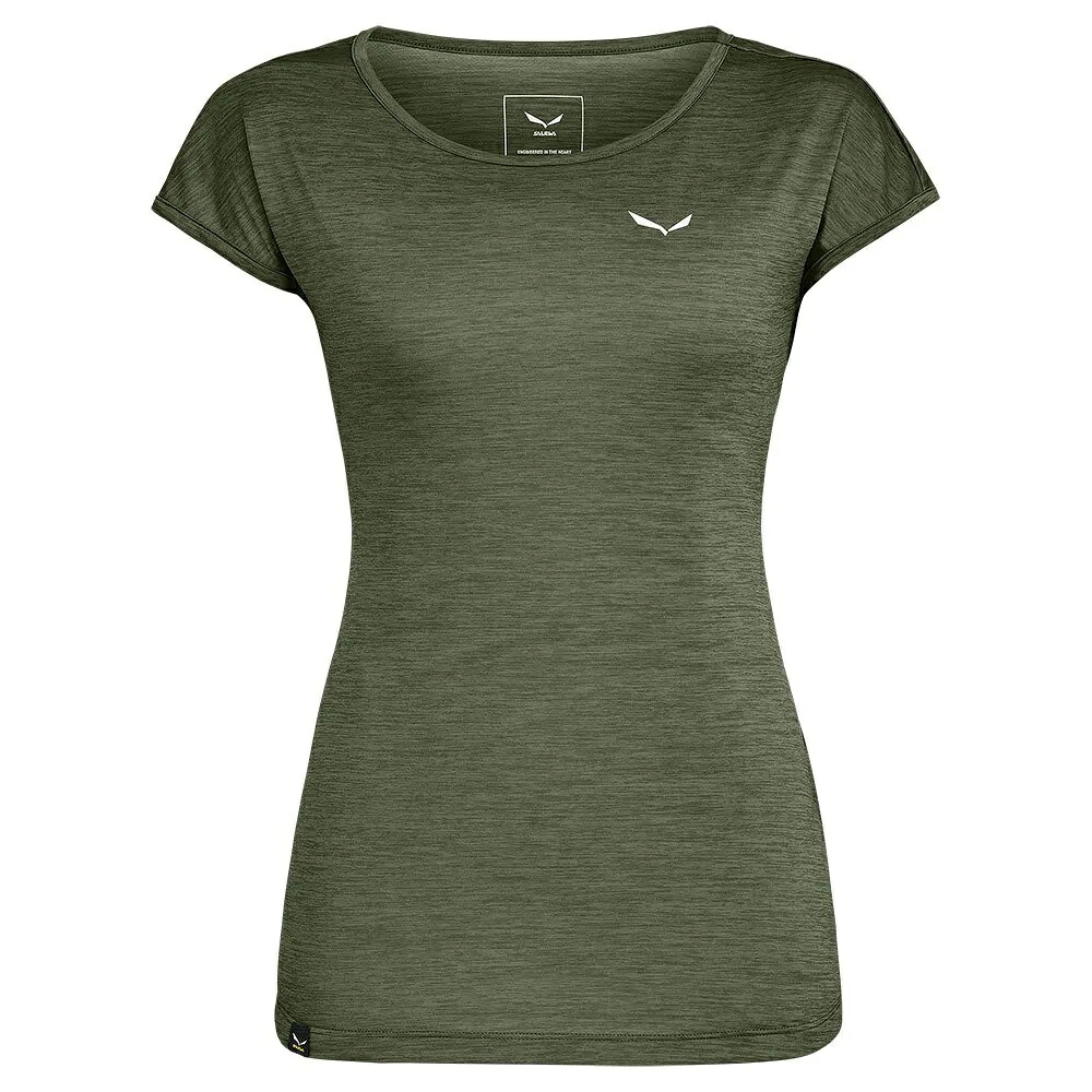 サレワ プエズ メランジェ ドライトン ショート スリーブ Tシャツ　レディース （ Dark Olive Melange ） | SALEWA Puez Melange Dryton short sleeve T-shirt [t]