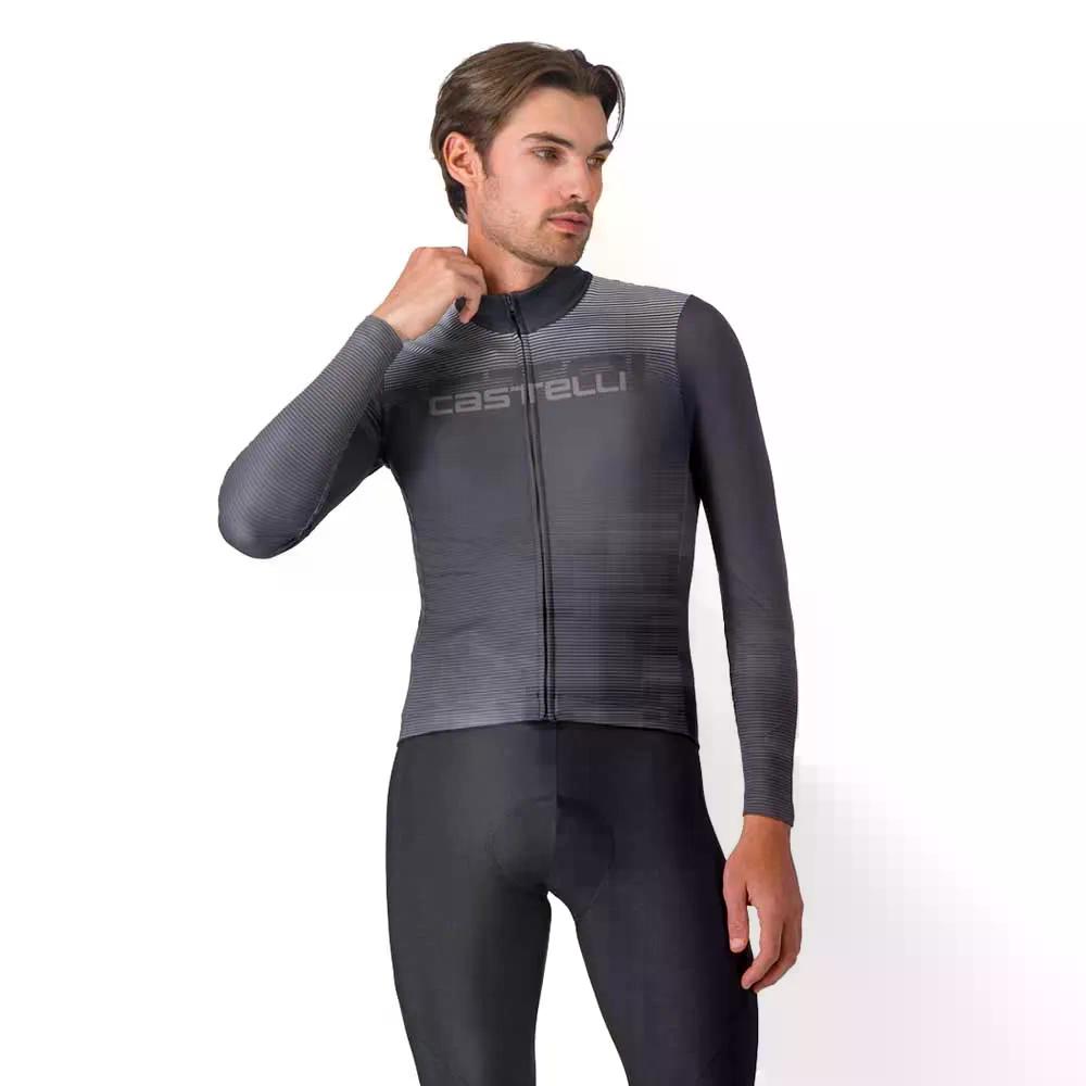 カステリ アピーチェ サーマル ロング捩り ティーシャツ （ DarkGrey/SmokyGrey/Silver ） | CASTELLI Apice Thermal long sleeve jersey  [t] メンズウェア-スポーツ・アウトドア-ウェア