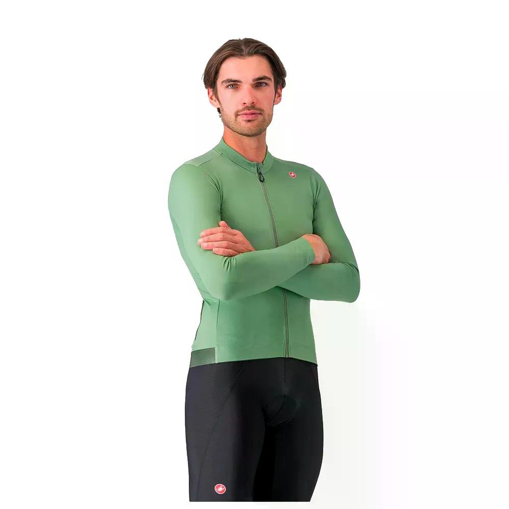 カステリ エスプレッソ サーマル ロング捩り プルオーバー （ GreenPepper/DarkGrey ） | CASTELLI Espresso Thermal long sleeve jersey  [t]