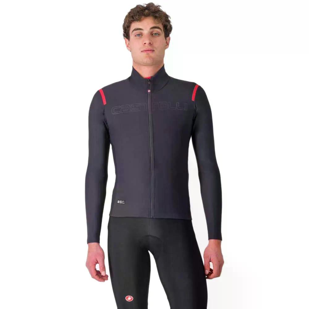 カステリ トゥット ナノ RoS ロング捩り プルオーバー （ DarkGrey/Red ） | CASTELLI Tutto Nano RoS long sleeve jersey  [t]