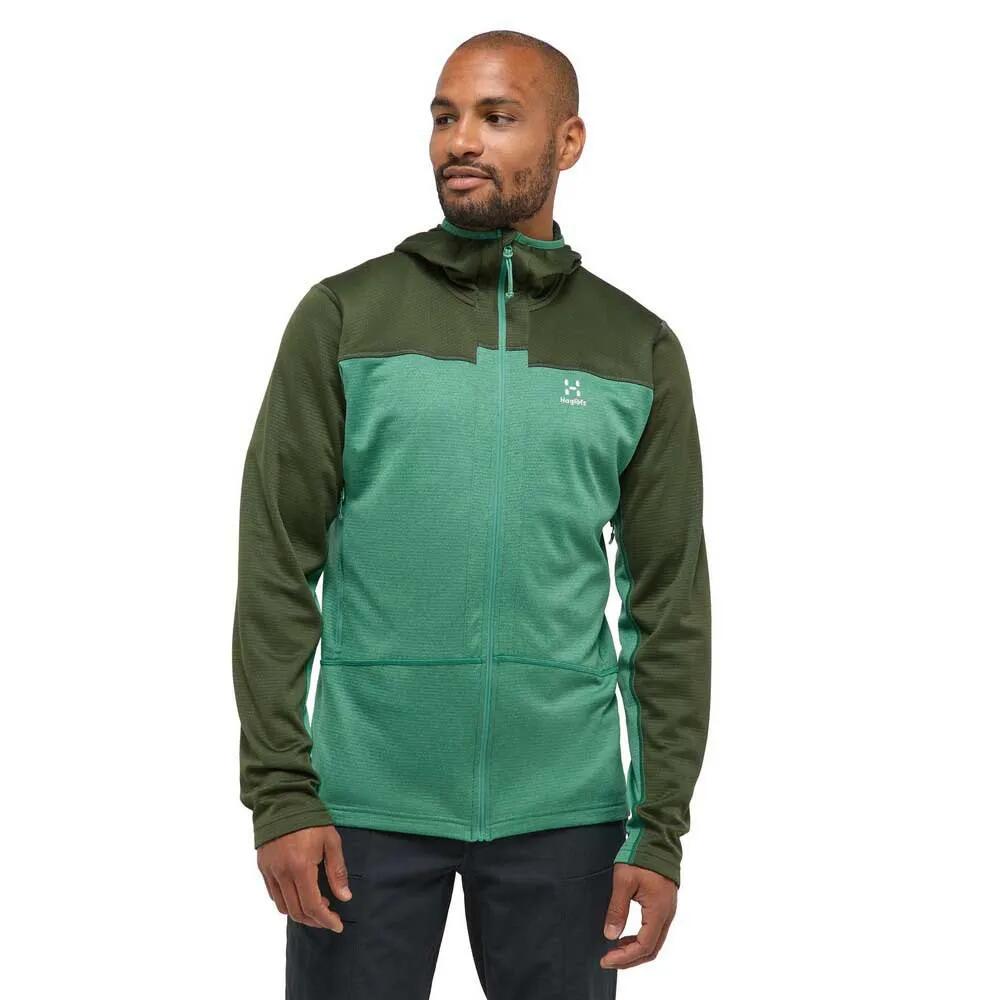 ホグロフス ROC フラッシュ ミッド フル ジップ スウェットシャツ （ Seaweed Green / Dk Jelly Green ） | HAGLOFS ROC Flash Mid full zip sweatshirt [t]
