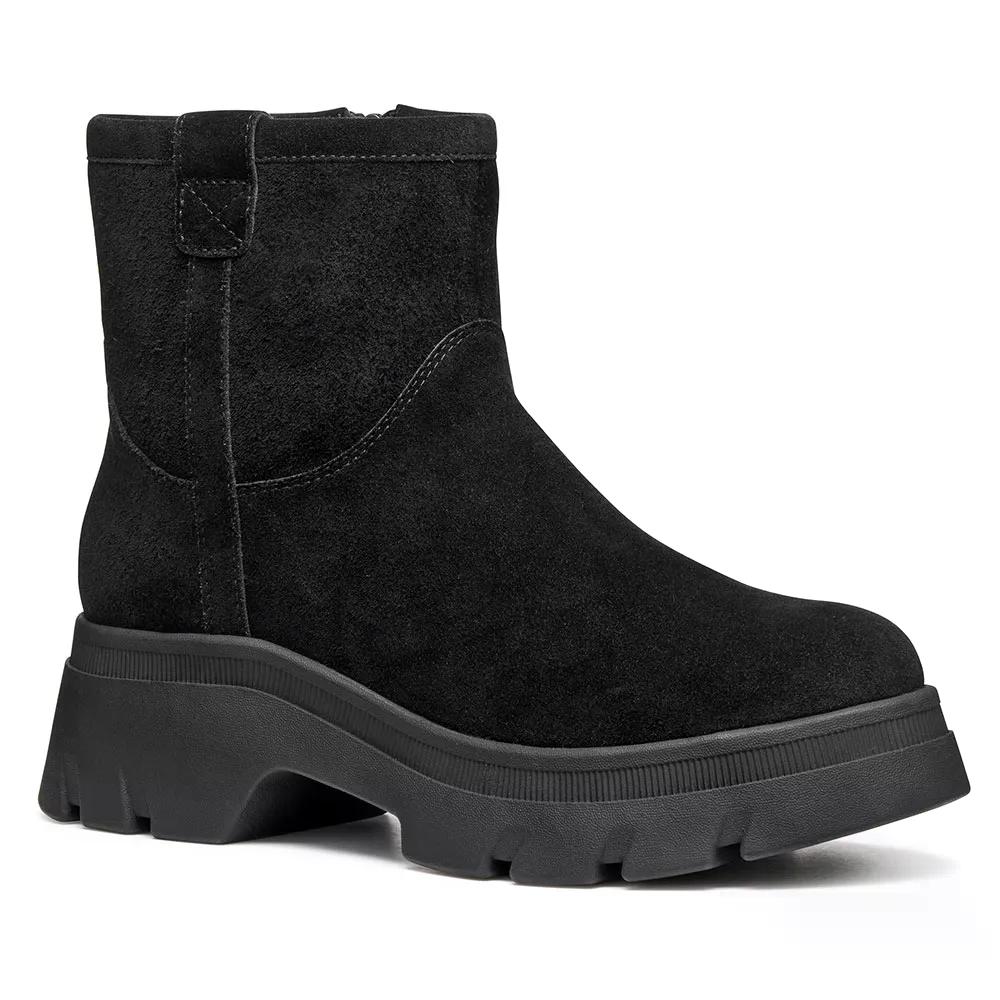 ジェオックス プリュエット 踵 アンクルブーツ 成人女性 （ Black ） | GEOX Pluette Heeled Ankle Boots woman  [t]