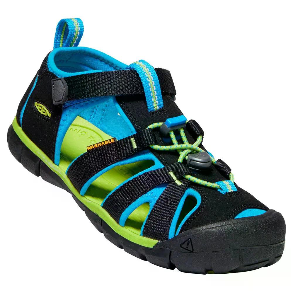 キーン シーキャンプ II CNX キッズ サンダル （ Black/BrilliantBlue ） | KEEN Seacamp II CNX Kids Sandals [t]