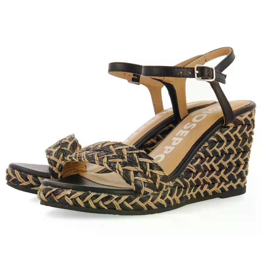 ジオセッポ 72006 エスパドリーユ ウェッジ サンダル ウィメンズ （ Black ） | GIOSEPPO 72006 Espadrille Wedge Sandals Women [t]｜クライムスワールド 店