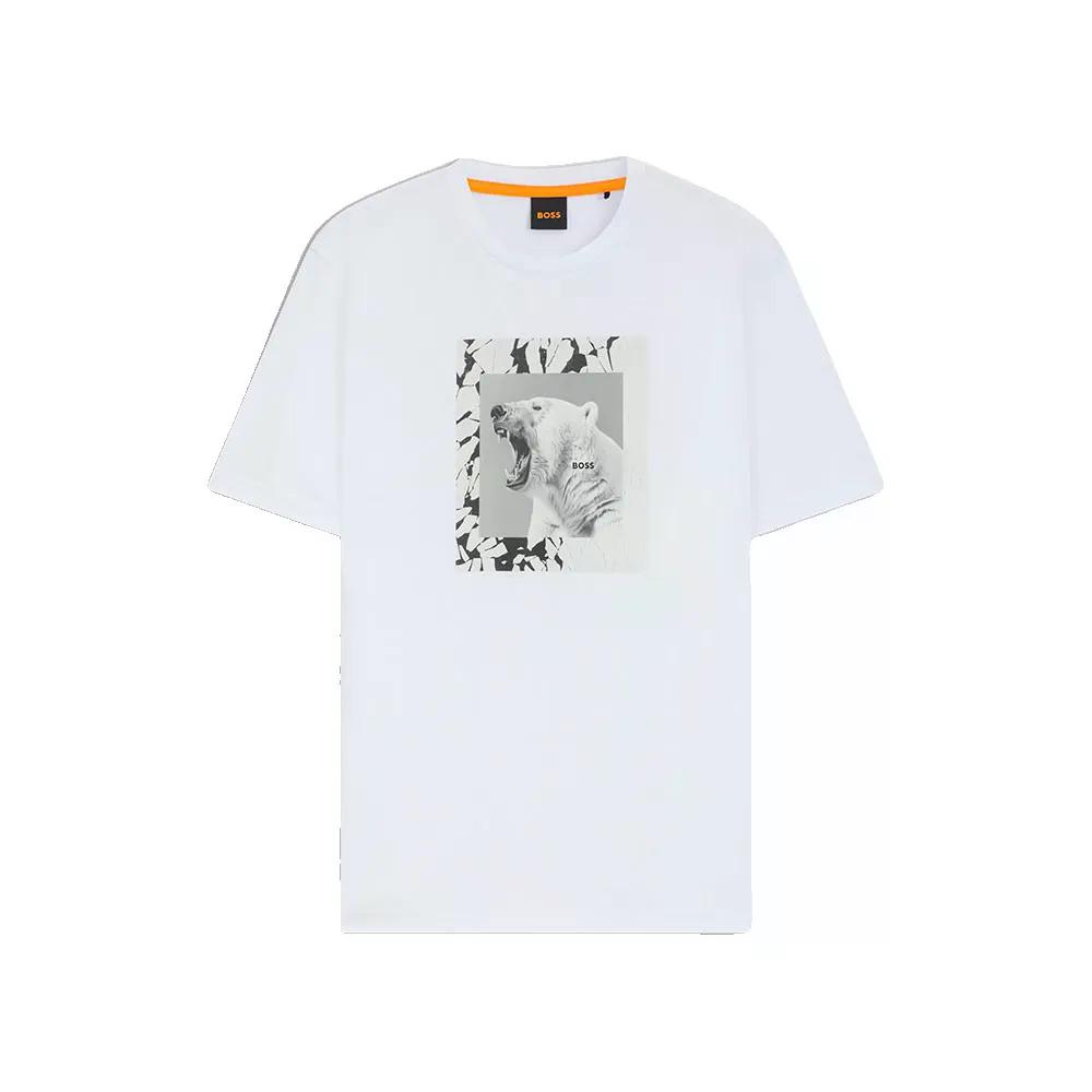 主任者 報道 10276582 01 遊撃手捩り プルオーバー （ White100 ） | BOSS Lupo 10276582 01 Short Sleeve T-Shirt  [t]