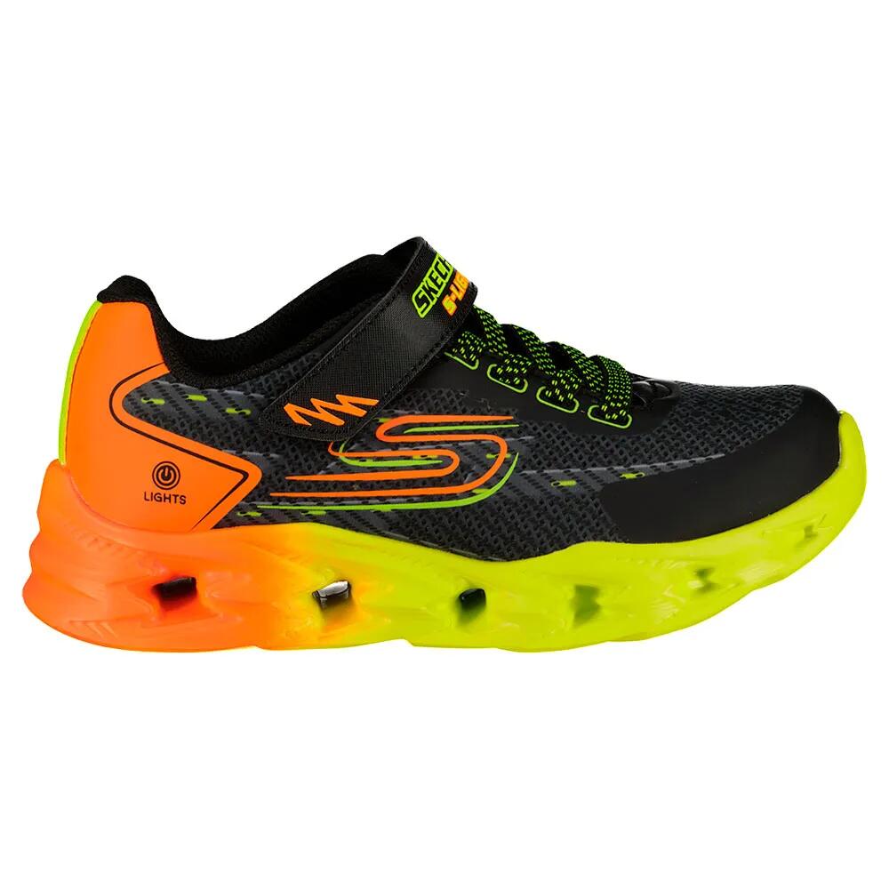 スケッチャーズ ヴォルテックス 2.0 ジュニア スニーカー （ Black Synthetic / Textile / Orange & Yellow Trim ） | SKECHERS Vortex 2.0 Junior trainers [t]｜クライムスワールド 店