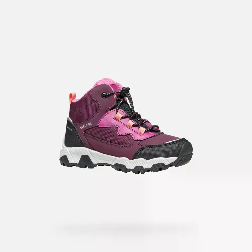 ジェオックス マグネター ABX キッズ スニーカー （ Bordeaux ） | GEOX Magnetar ABX Kids sneakers  [t]