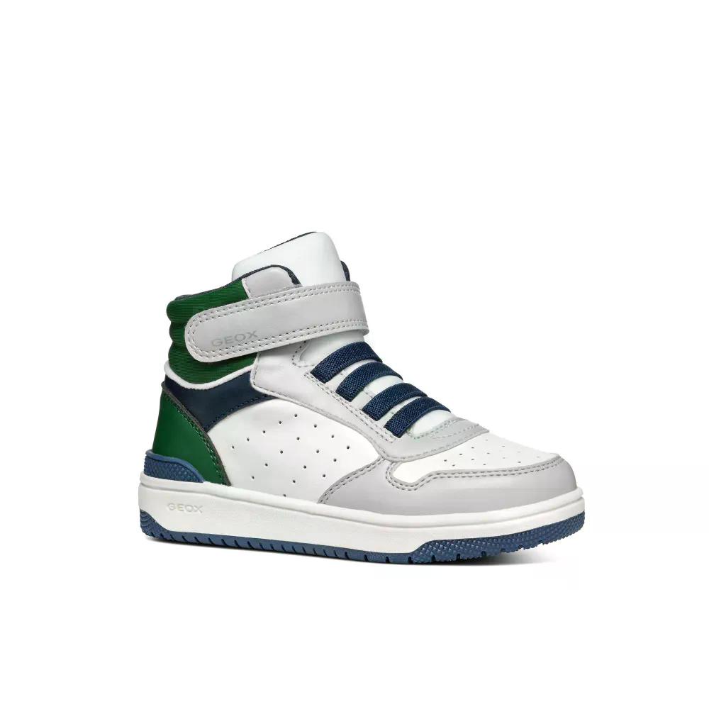 ジェオックス ワシバ キッズ スニーカー （ LightGrey/DarkGreen ） | GEOX Washiba Kids sneakers  [t]