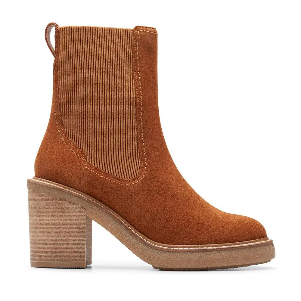 クラークス シューズ カッシアーノ とっ始め ブーティーズ ウィメンズ （ Mid Tan Suede ） | CLARKS SHOES Cassiano Top booties Women [t]