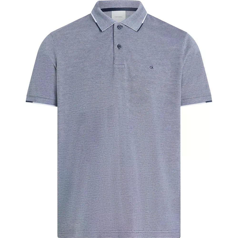 カルバン クラはたご屋 オックスフォード 遊撃手 衣袂 ポロ （ DarkSapphire ） | CALVIN KLEIN Oxford short sleeve polo  [t]