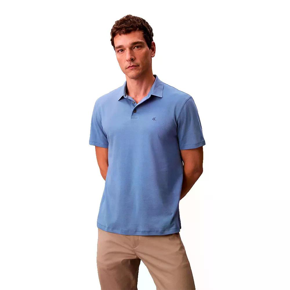 カルバン クラはたご屋 スーピマ イーエムビー 遊撃手 衣袂 ポロ （ DullNileBlue ） | CALVIN KLEIN Supima EMB short sleeve polo  [t]