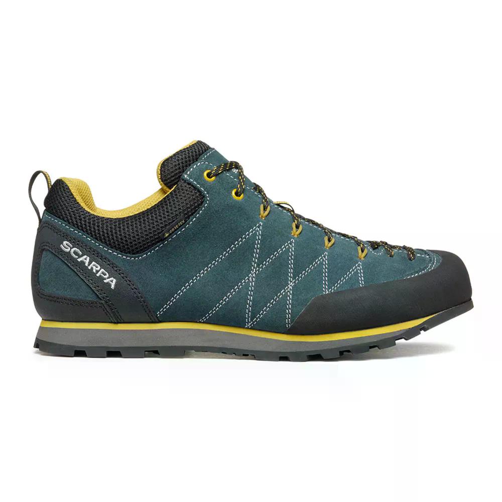 スカルパ クラックス GTX 山歩きシューズ （ Petrol/Mustard ） | SCARPA Crux GTX Hiking Shoes   [t]