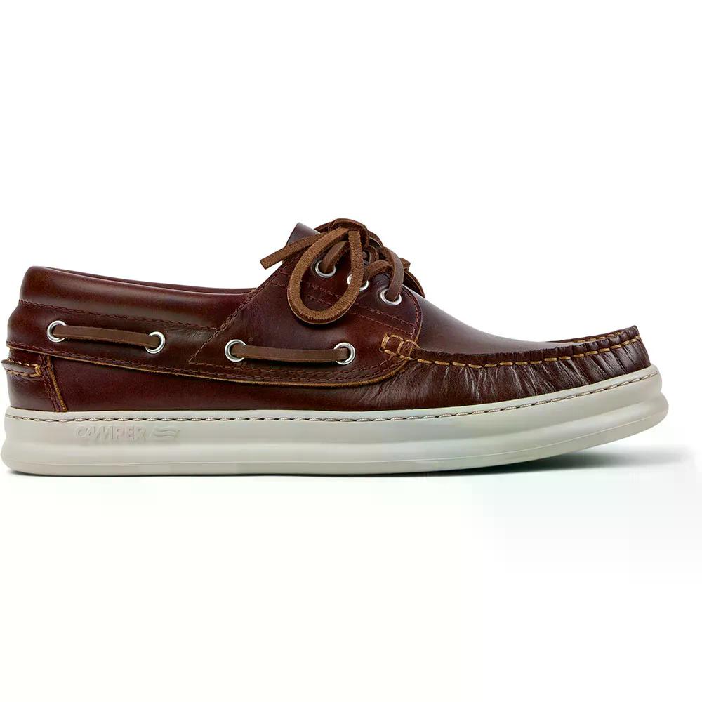 カンペール 四分子 スピード競技引きあげる 猪牙シューズ （ MediumBrown ） | CAMPER Four Lace-Up Boat Shoes   [t]