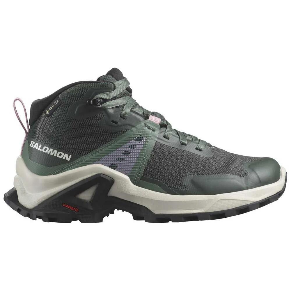 サロモン エックス レイズ ミッド ゴアテックス ジュニア ハイキング ブーツ （ UrbanChic/RainyDay/PinkLavender ） | SALOMON X Raise Mid gore-tex Junior hiking boots [t]
