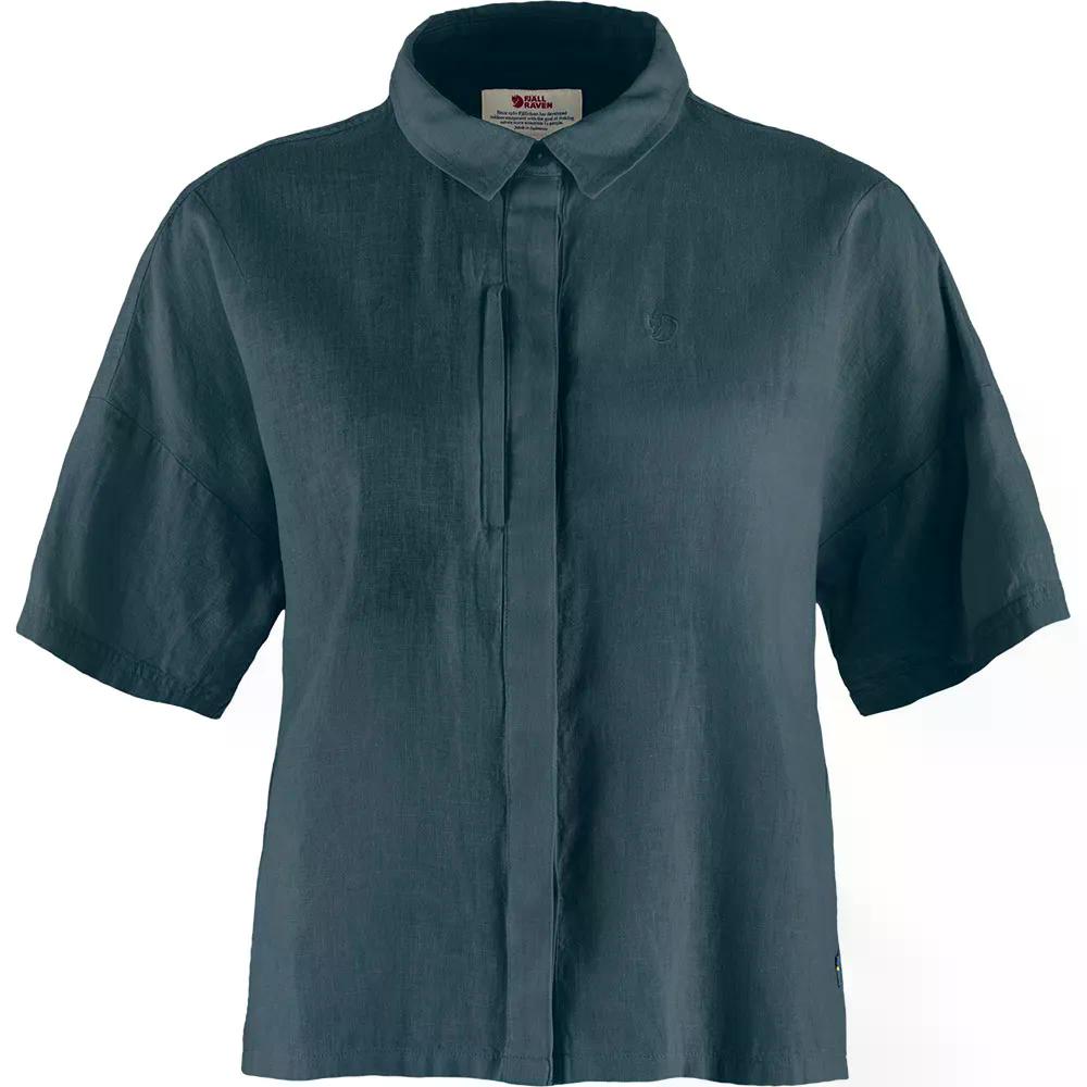 フェールラーベン オービック ヘンプ 難民キャンプ 遊撃手捩り プルオーバー 成人女性 （ MountainBlue ） | Fjallraven Ovik Hemp Camp Short Sleeve Shirt woman  [t]